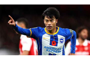 これが結果だ！三笘薫、アーセナル相手に決めた弾丸シュートがこれ 画像