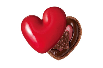 ミスド×ピエールマルコリーニ第2弾は“ハート型”！赤・白2色のラブリーなココアドーナツ 画像