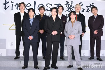 timelesz菊池風磨、松島聡を中島健人と呼び間違い 新体制お披露目で照れ笑い【新体制発表記者会見】 画像