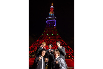 Aぇ! group、5色に輝く“5大都市タワージャック”に興奮 アルバム楽曲制作した佐野晶哉「これからは印税生活」【点灯式レポート】 画像