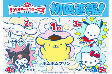 「2025年サンリオキャラクター大賞」初日順位発表 ポムポムプリンが暫定首位【速報一覧】 画像