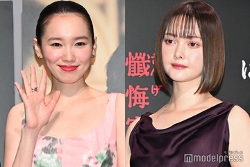 飯豊まりえ＆玉城ティナ、対照的なノースリーブドレスで美スタイル披露  会場華やかに彩る【岸辺露伴は動かない 懺悔室】 画像
