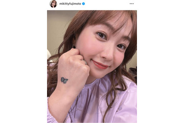 藤本美貴、娘がつけてくれた“シールタトゥー”披露のアップSHOTにファンほっこり「可愛いなぁ」「なごむ〜」 画像