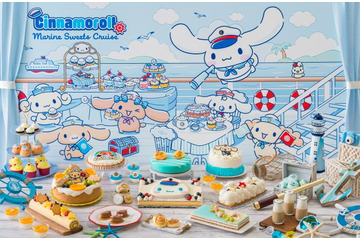 シナモロールのコラボスイーツビュッフェ、ヒルトン広島で 船長“シナモン”の顔ケーキや雲風ムースなど 画像