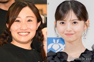 キンタロー。“小顔ものまね”で齋藤飛鳥と2ショット「顔面3分の2を削りメイク」 画像
