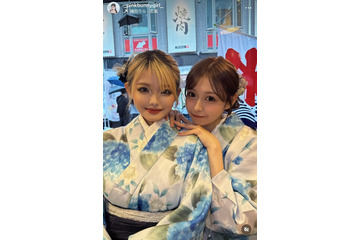 「今日好き」雨宮由乙花＆未苺姉妹、水着姿の密着プールショットに反響「可愛い2人」 画像