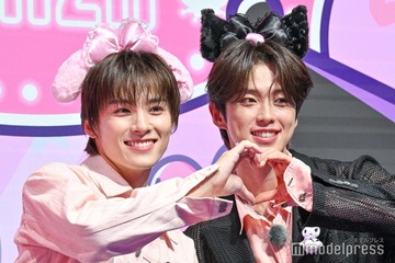 JO1川西拓実＆河野純喜、“メロクロ”コーデで登場 プライベートでの「お忍び純拓デート」実現願う 画像