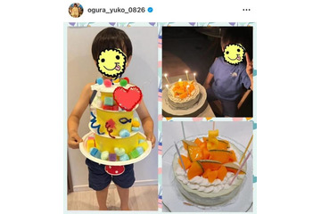 小倉優子、“おしゃべりで社交的”三男の5歳バースデーSHOTを公開「ハグしては泣いて…」 画像