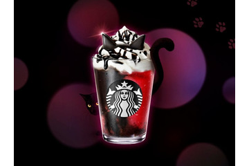 スタバ、ハロウィン新作は“黒猫フラペ”「アサイー ベリー フラペチーノ」10月10日登場 画像