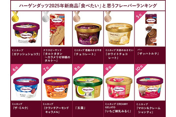 【ハーゲンダッツ フレーバー総選挙】2025年人気ランキング発表、ファンが選ぶ新商品1位はあの“濃厚チョコ系” 画像