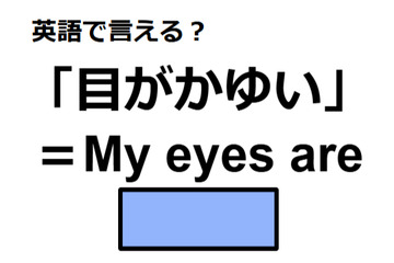 英語で「目がかゆい」は何て言う？ 画像