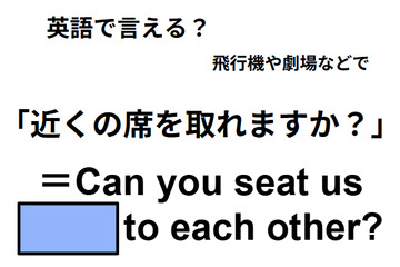 英語で「近くの席を取れますか？」は何て言う？ 画像