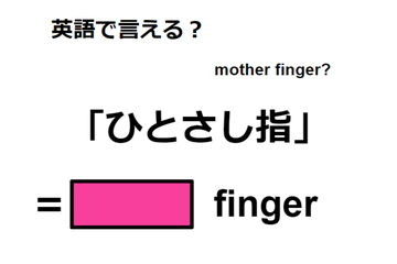 英語で「ひとさし指」は何て言う？ 画像