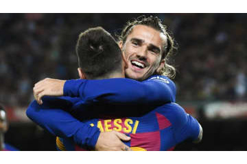 グリーズマン、不仲説一蹴！メッシ・スアレスと「ご飯会」してた 画像