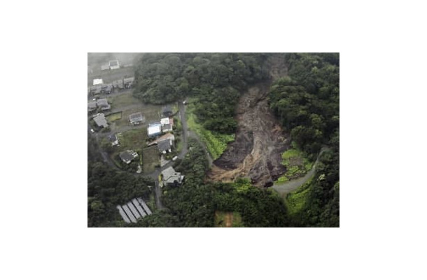 静岡県熱海市で発生した大規模土石流の起点＝2021年7月