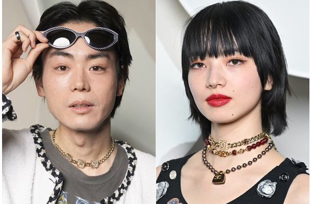 「シャネル」秋冬コレクションに参加した菅田将暉、小松菜奈／Photo by Getty Images