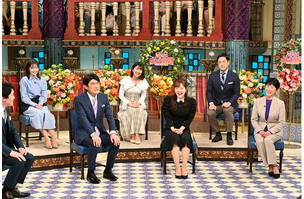 （後列左から）岩田絵里奈日本テレビアナウンサー、黒田みゆ日本テレビアナウンサー、辻岡義堂日本テレビアナウンサー（前列左から）高瀬耕造NHKアナウンサー、藤井貴彦日本テレビアナウンサー、水卜麻美日本テレビアナウンサー、豊田順子日本テレビアナウンサー （C）日本テレビ