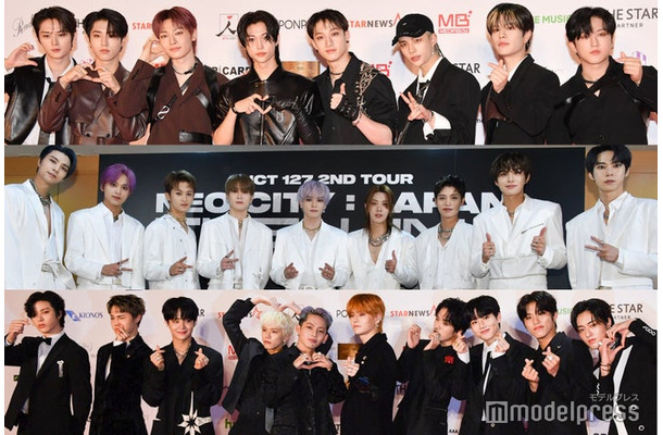 （上段から）Stray Kids、NCT 127、TREASURE（C）モデルプレス