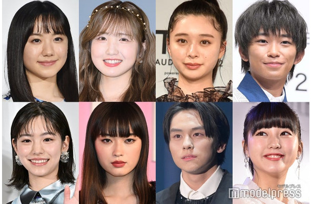 （上段）芦田愛菜、本田仁美、田鍋梨々花、加藤清史郎（下段）當真あみ、茅島みずき、山下幸輝、田中美久