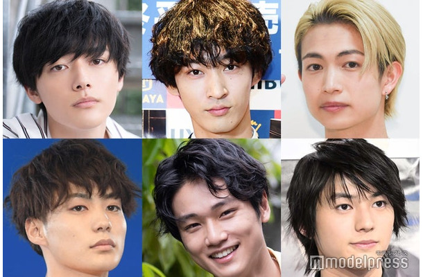 （左上から時計回りに）櫻井海音、上杉柊平、綱啓永、荒木飛羽、中川大輔、皆藤空良（C）モデルプレス