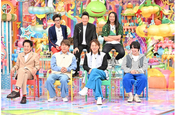 （前列左から）千原ジュニア、藤本敏史、狩野英孝、大西流星（後列左から）芝大輔、みやぞん、布川（C）テレビ朝日