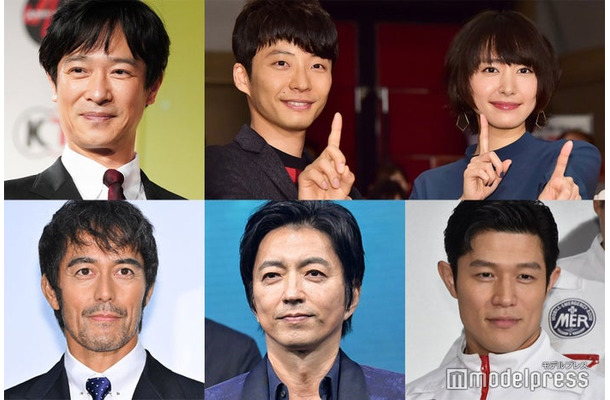 （左上から時計回りに）堺雅人、星野源、新垣結衣、鈴木亮平、大沢たかお、阿部寛（C）モデルプレス