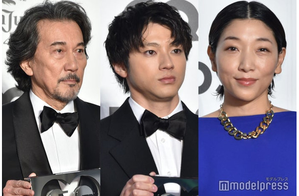「GQ MEN OF THE YEAR 2023」フォトコールに登壇した役所広司、山田裕貴、安藤サクラ（C）モデルプレス