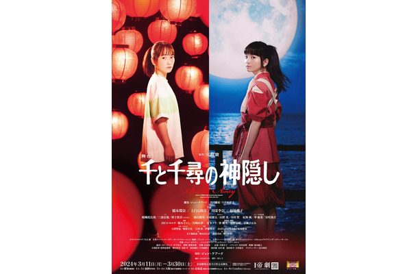 川栄李奈＆福地桃子／舞台「千と千尋の神隠し」2分割ビジュアル（提供写真）