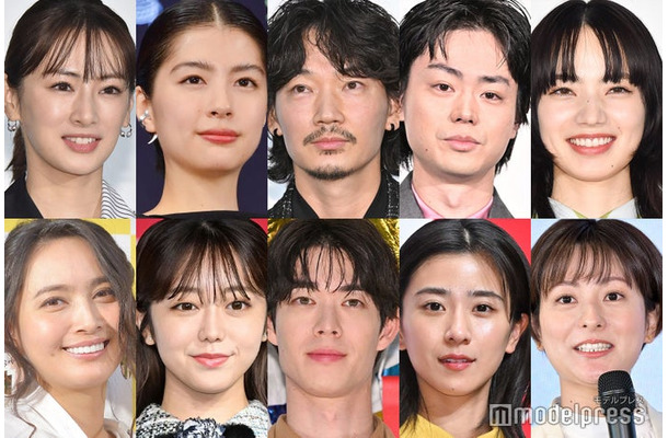 （上段左から）北川景子、佐久間由衣、綾野剛、菅田将暉、小松菜奈、（下段左から）加藤夏希、峯岸みなみ、宮沢氷魚、黒島結菜、徳島えりか（C）モデルプレス