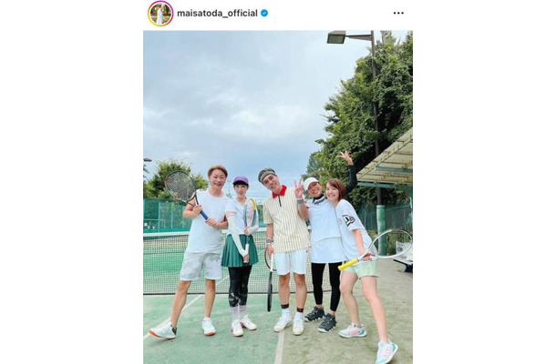 里田まい、中村仁美＆坂下千里子らとのテニスSHOT公開「めちゃくちゃ楽しい時間を過ごしましたー！」