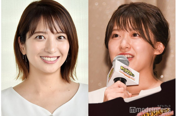 笹崎里菜アナウンサー、尾崎里紗アナウンサー（C）モデルプレス