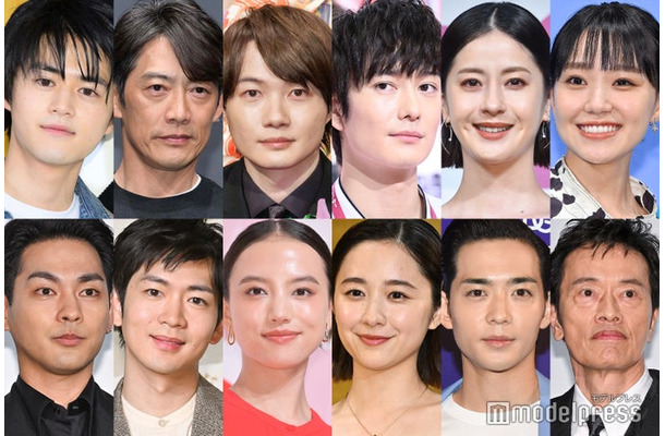 （上段左から）鈴鹿央士、反町隆史、神木隆之介、岡田将生、松本若菜、奈緒（下段左から）柳楽優弥、松下洸平、清原果耶、堀田真由、竜星涼、遠藤憲一（C）モデルプレス