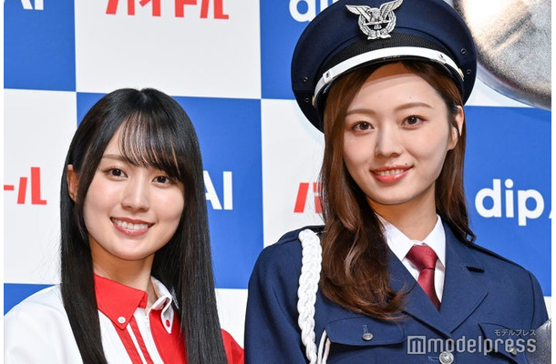 新CM発表会に出席した賀喜遥香、梅澤美波（C）モデルプレス