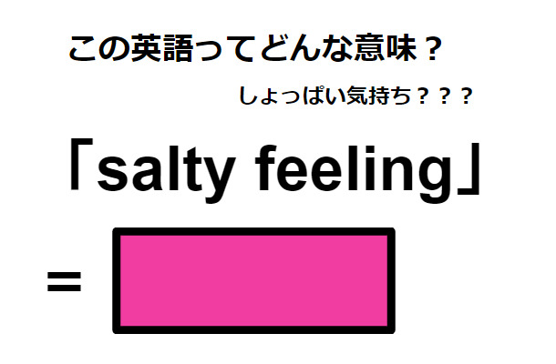 この英語ってどんな意味？「salty feeling」