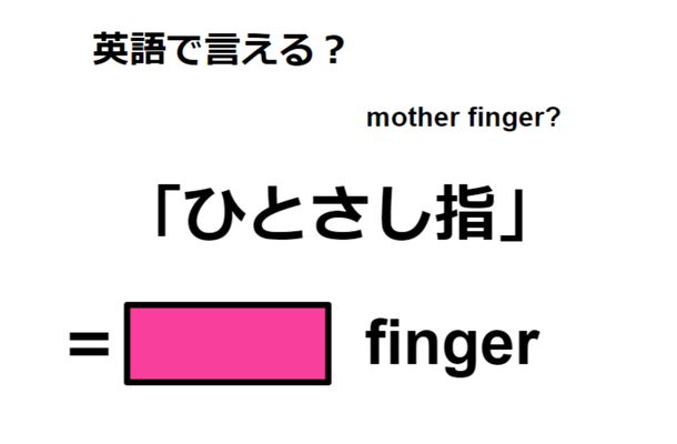 英語で「ひとさし指」はなんて言う？