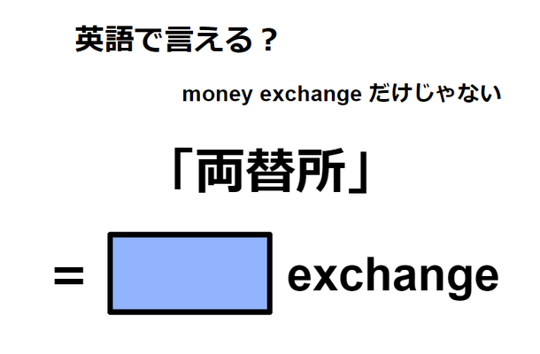 英語で「両替所」はなんて言う？