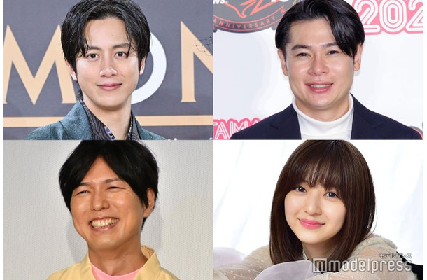 （左から時計回りに）溝端淳平、吉村崇、逢沢りな、神谷浩史 （C）モデルプレス