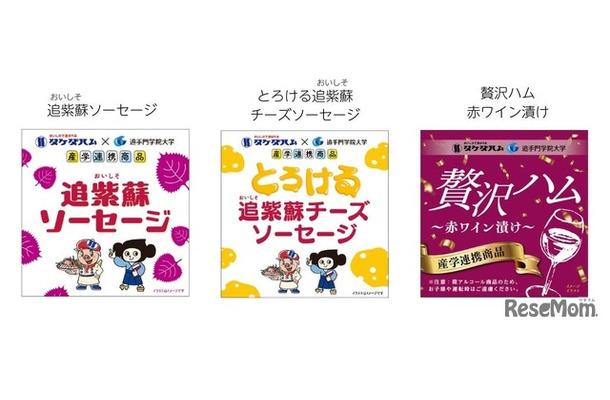 学生が考案した3つの商品のパッケージデザイン