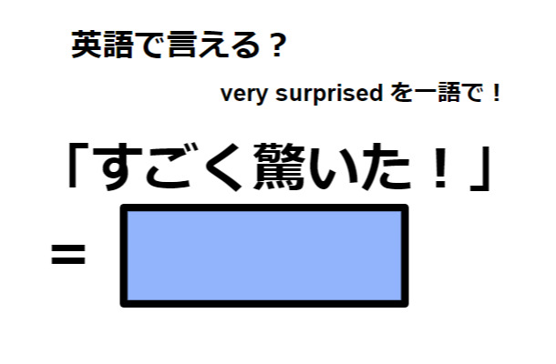 英語で「すごく驚いた！」はなんて言う？