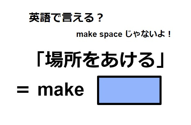 英語で「場所をあける」はなんて言う？