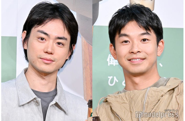 「マウントレーニア」新CM発表会に出席した菅田将暉、仲野太賀（C）モデルプレス