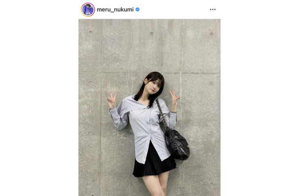 「足長っっ」めるる、すらり美脚のミニスカSHOTに絶賛の声「スタイル良すぎ」