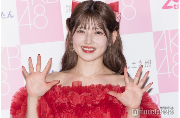 「AKB48 20th Year 春コンサート 2025 村山彩希 卒業コンサート 〜りんごの花が咲く頃に〜」の囲み取材に出席した村山彩希（C）モデルプレス