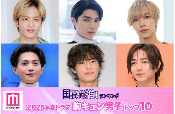 モデルプレス読者が選ぶ“25年春ドラマ版・胸キュン男子”トップ10にランクインした（左から時計回り）志尊淳、本田響矢、松井奏、駒木根葵汰、塩野瑛久、八木勇征（C）モデルプレス
