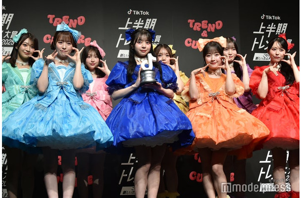 「TikTok上半期トレンド大賞2025」ミュージック部門を受賞したCUTIE STREET／板倉可奈、梅田みゆ、桜庭遥花、増田彩乃、古澤里紗、川本笑瑠、真鍋凪咲、佐野愛花（C）モデルプレス