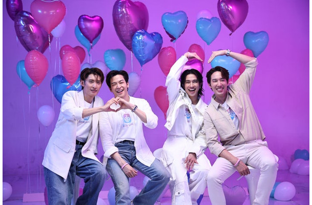 向井康二、マーチ=チュターウット・パッタラガムポン、フルーク=ナタット・シリポントーン、ユド=タンタット・ターリンピロム（C）datinggame2025