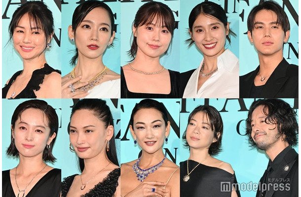 （上段左から）井川遥、吉岡里帆、有村架純、土屋太鳳、中川大志（下段左から）清野菜名、大政絢、冨永愛、上野樹里、和田唱（C）モデルプレス