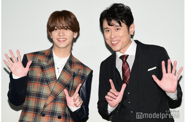 「映画 おっさんのパンツがなんだっていいじゃないか！」感謝御礼舞台挨拶に登壇した中島颯太、原田泰造（C）モデルプレス