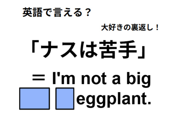 英語で「ナスは苦手」はなんて言う？