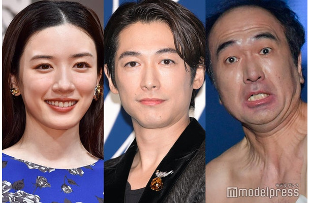 （左から）永野芽郁、ディーン・フジオカ、江頭2：50（C）モデルプレス